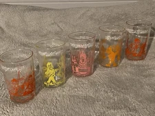 Set of 5 vintage welch's jelly Howdy Doody drinking glasses Excellent Condition