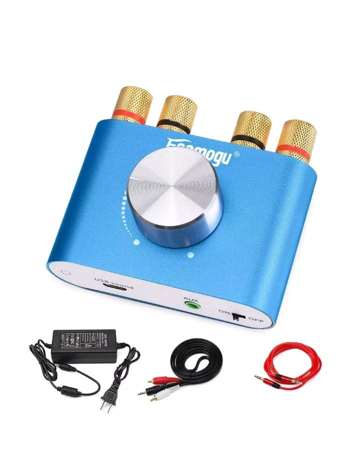 F900 Mini Bluetooth Power Amplifier Wireless Audio Receiver with 12V DC Adapter