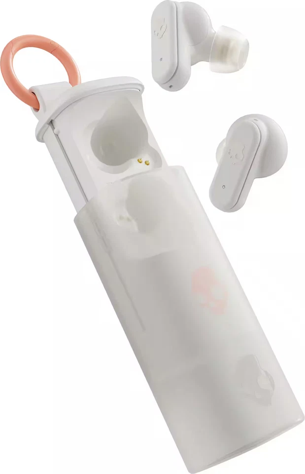 Skullcandy - Dime EVO True Wireless Bluetooth In-Ear Earbuds - Bone/Orange