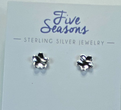 Set Heide Sterling Silber 925 signiert Blume Ohrstecker, Neu mit Etikett