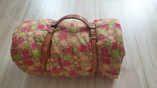 DDR Schlafsack Baumwolle 1960er Jahre, Decke zum Campen, Steppbett, Blumenmuster
