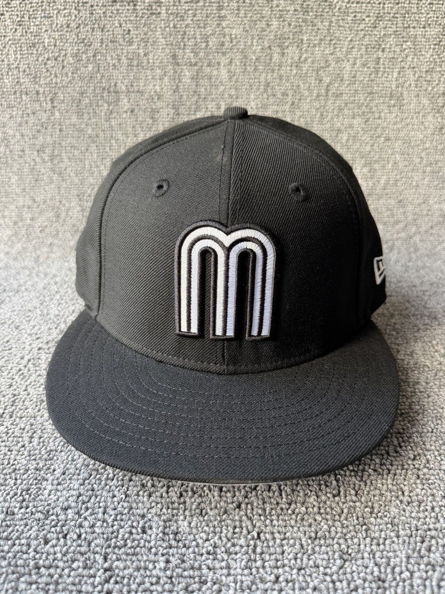 New Era Mexico 59FIFTY Fitted Flat Brim Black 7 1 4 Cap