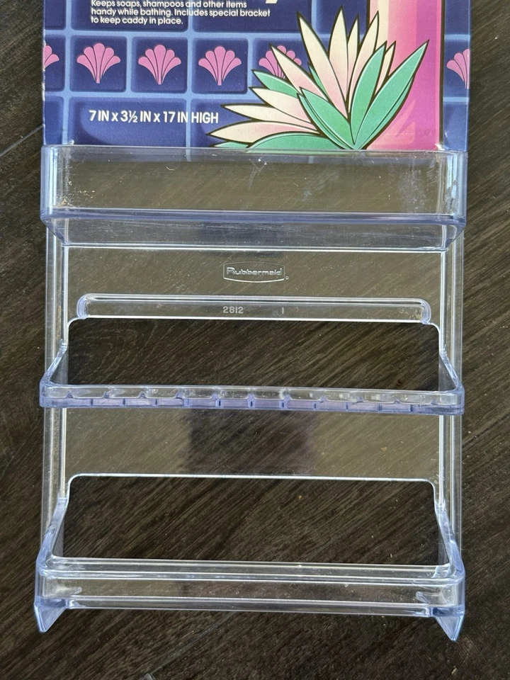 Bandeja de jabón transparente carrito de baño/ducha Rubbermaid vintage nuevo de colección NUEVO no. 2812 1987 Foto 3 de 4