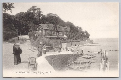 Meerblick Isle of Wight Postkarte ca. 1910 The Beach Edwardian Fashion LL Paris