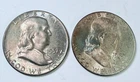 BEN FRANKLIN SILVER HALF DOLLAR LOT OF 2 - 90% SILVER VERY FINE DETAILS #9769