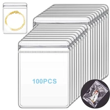 100Pcs Jewelry Rings Necklace Bag Anti Oxidation PVC Clear Storage Bags Pouches