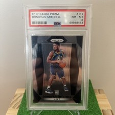 Donovan Mitchell Rookie Prizm Card NBA PSA 8 2017-18. rookie card picture