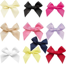 Mini Satin Ribbon Bows Fabric Ribbon Flowers 42mm x 39mm Appliques DIY Craft for