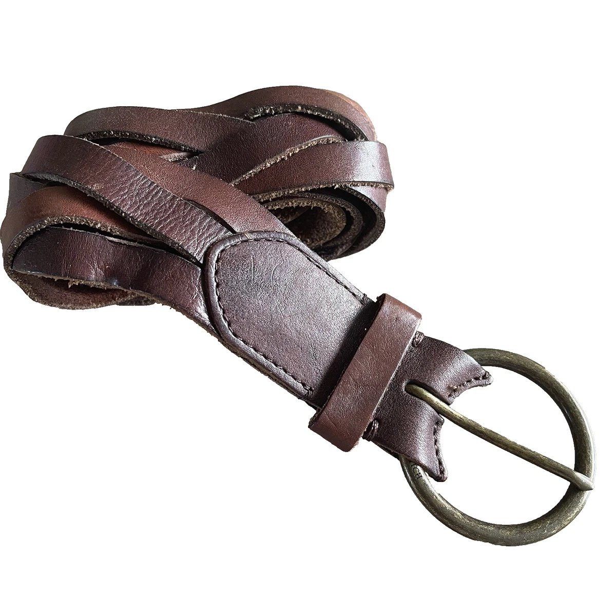 Abercrombie and Fitch Brown Leather Woven Belt 1\