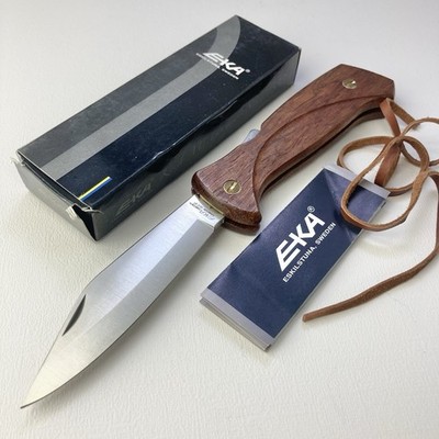 Vintage EKA Swede 60 Folding Pocket Knife – Wood Handle, Stainless