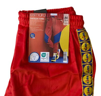 Pantalon Jogging Femme ESMARA Lidl Edition Collector - Rouge, Taille M, Polaire, Neuf Avec étiquettes