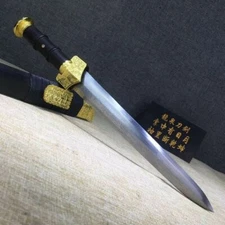 Handmade Chinese Wushu Short Sword Sharp HRC60 Folded Carbon Steel Kung Fu Jian