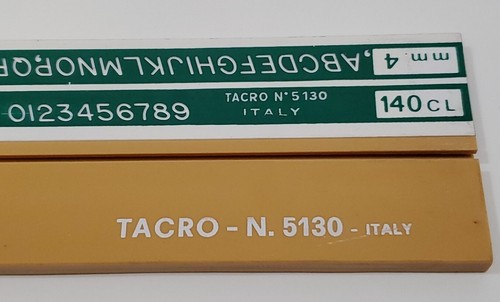 Vintage TACRO Guide 5130 Lettering Set in Sleeve - Drafting - Made in Italy