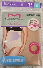 Maidenform Flexees High Waist BRIEF Small Firm Cool Comfort Womens Tan NEW