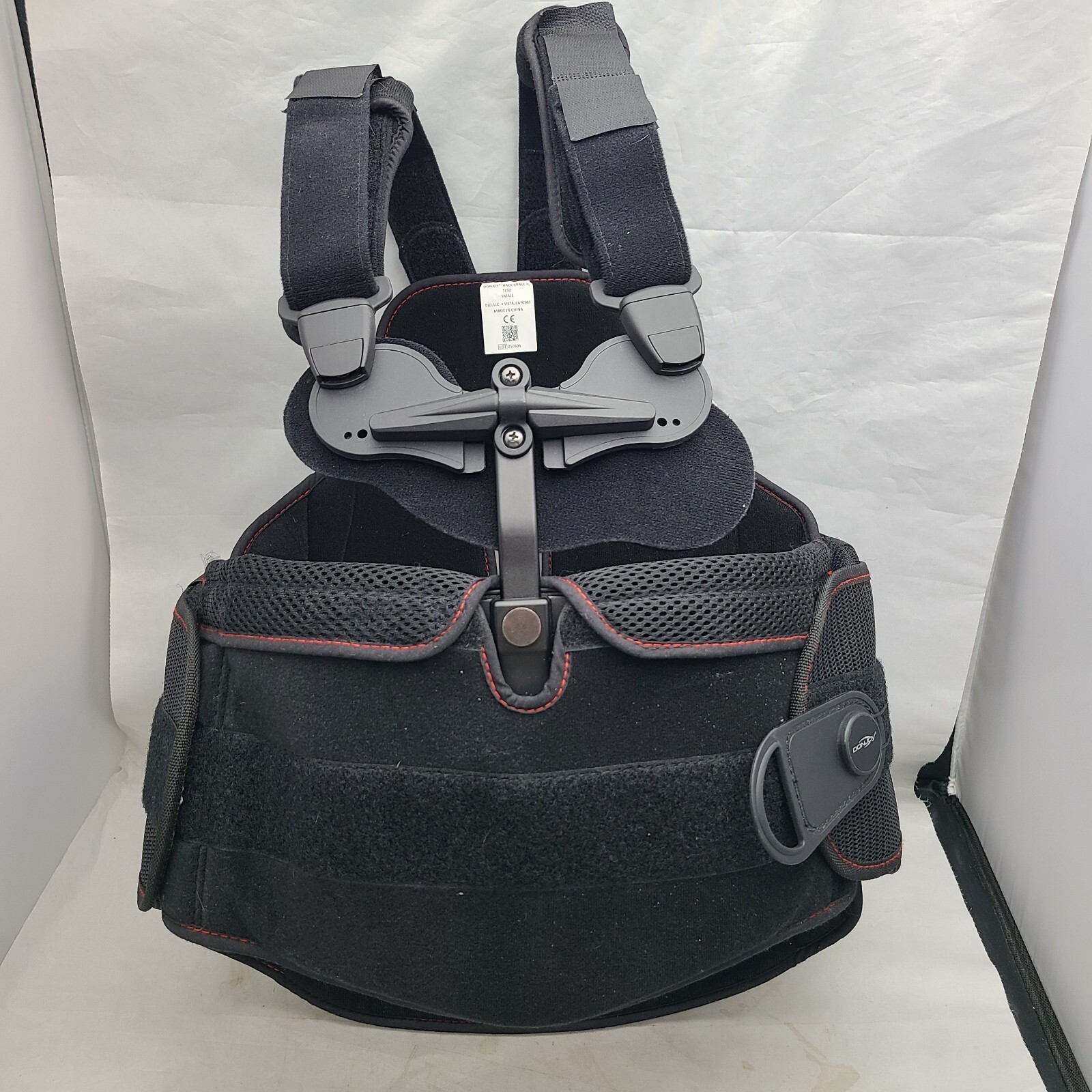 DonJoy Back Brace II TLSO Size Small Black with Shoulder Straps
