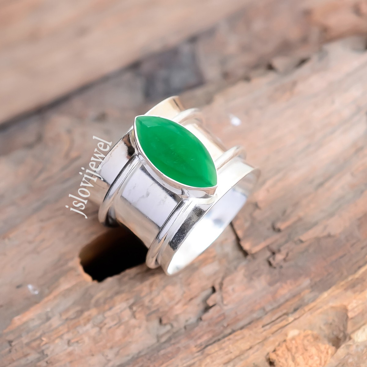 Green Onyx Gemstone 925 Sterling Silver New Arrival Ring For 