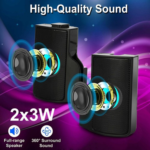 Speakers USB Power Clip-On Computer Stereo Sound Bar 3.5mm for Desktop Laptop PC - Photo 2/8