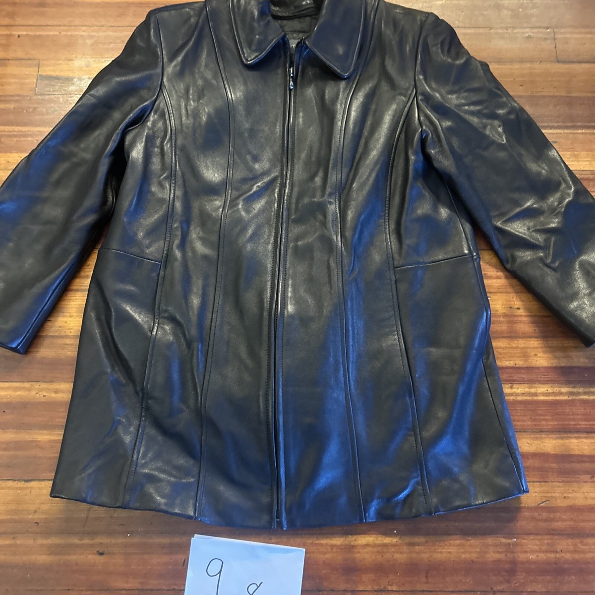 Liz Claiborne Full Zip Leather Jacket Women's Black - Small￼ | eBay