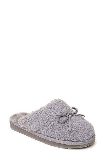 NIB Authentic MINNETONKA Flurry Scuff Faux Fur Slipper in Grey Sz