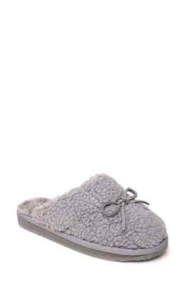 NIB Authentic MINNETONKA Flurry Scuff Faux Fur Slipper in Grey Sz