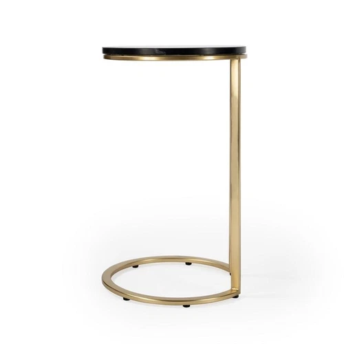 Butler Specialty Transitional Shounderia Marble Accent Table In Black And Gold - Picture 3 of 9