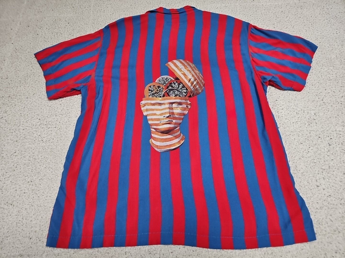 F*cking Awesome FA BRAIN FUNCTION Button Striped … - image 4