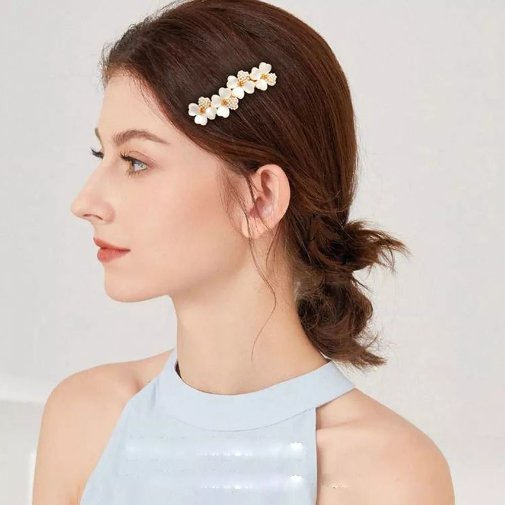 Pearl Barrettes Headdress Korean Style Hairpin Women Hair Clip Girl Spring Clip