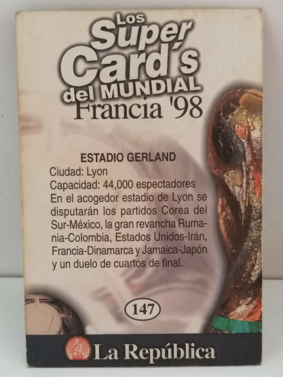 FRANCE 98 Card #147 STADE DE GERLAND STADIUM LYON, 1998 FIFA