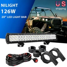Nilight 126W 20 Inch LED Light Bar with Wiring Kit Mounting Brackets OffRoad ATV