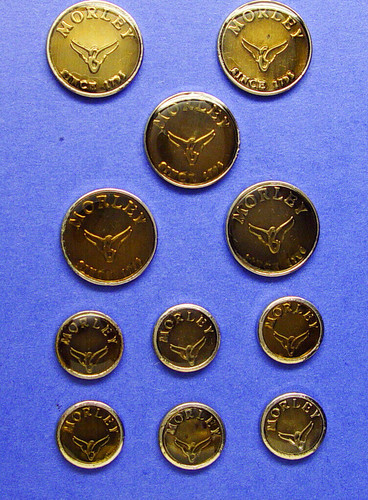 MORLEY 1795 of England Replacement Buttons 11 pc Acrylic Faced GOOD USED COND.