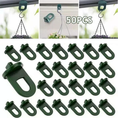 Pack 50 Plastic Greenhouse Shading Fixing Clips Hanging Plants Twist Clips Hooks