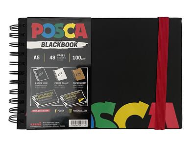 POSCA Blackbook Creative 3-farbiges Skizzen- & Stickerbuch A5