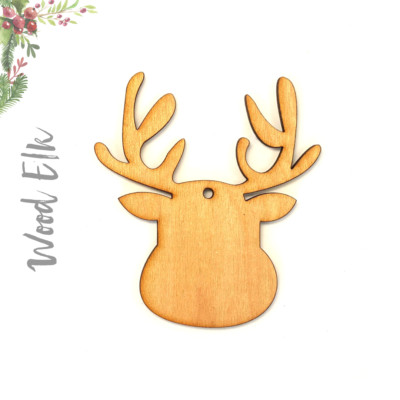 25 WOOD CHRISTMAS ORNAMENTS BLANK ELK 3/16'' THICK (SELECT SIZE)