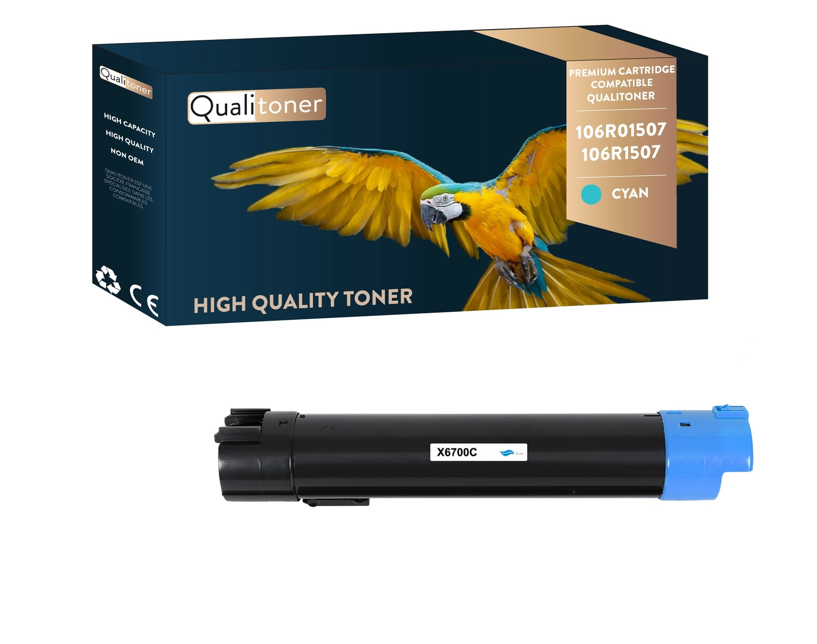 Toner cyan 106R01507 compatible pour l'impression de rapports en entreprise