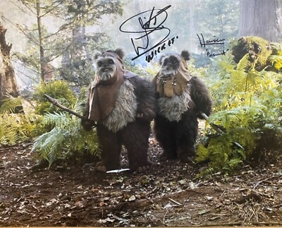 #ad Star Wars Warwick amp; Harrison Davis Autograph Ewok 11x14 Photograph GENUINE Sign GBP 90.00