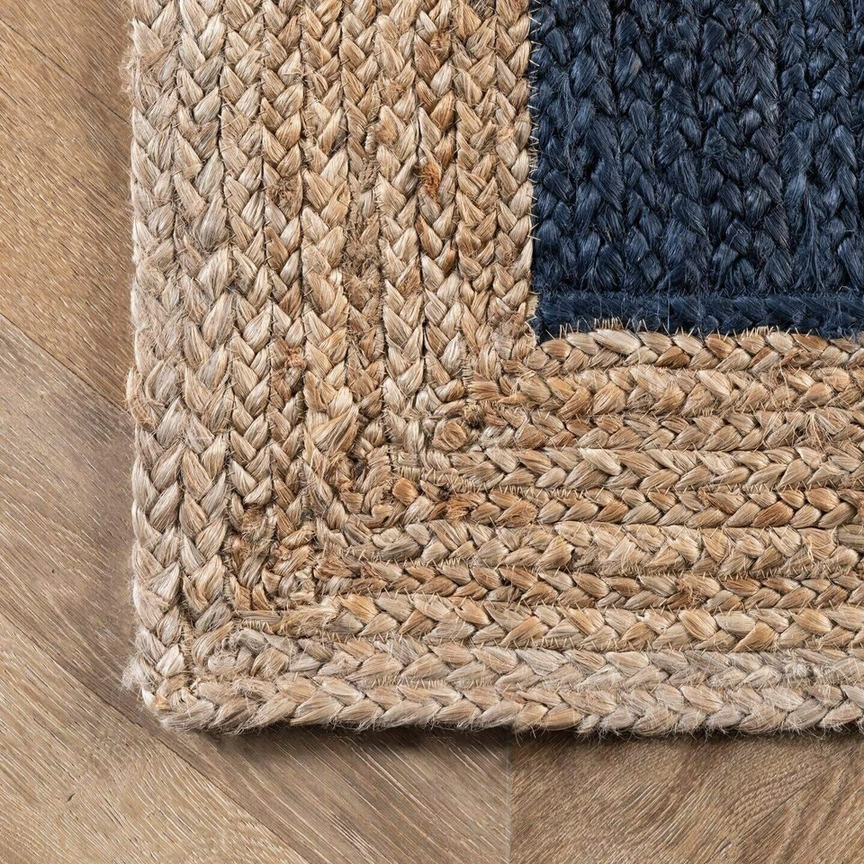 Jute Carpet Rug Area Jute Rug 100% Natural Decor Modern Living Handmade Braided - Image 4 of 4