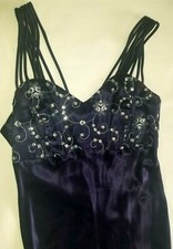 Womens Evening Gown Formal Prom Purple Sequins And Embroidery Sz 5/6 Made In USA