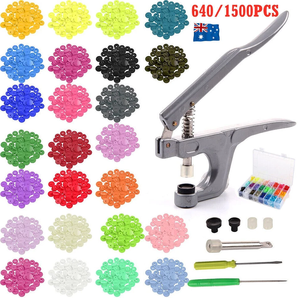 Snap Kit T5 Plastic Snaps Poppers Fastener Button Press Stud Plier Tool BOX - Image 2 of 4