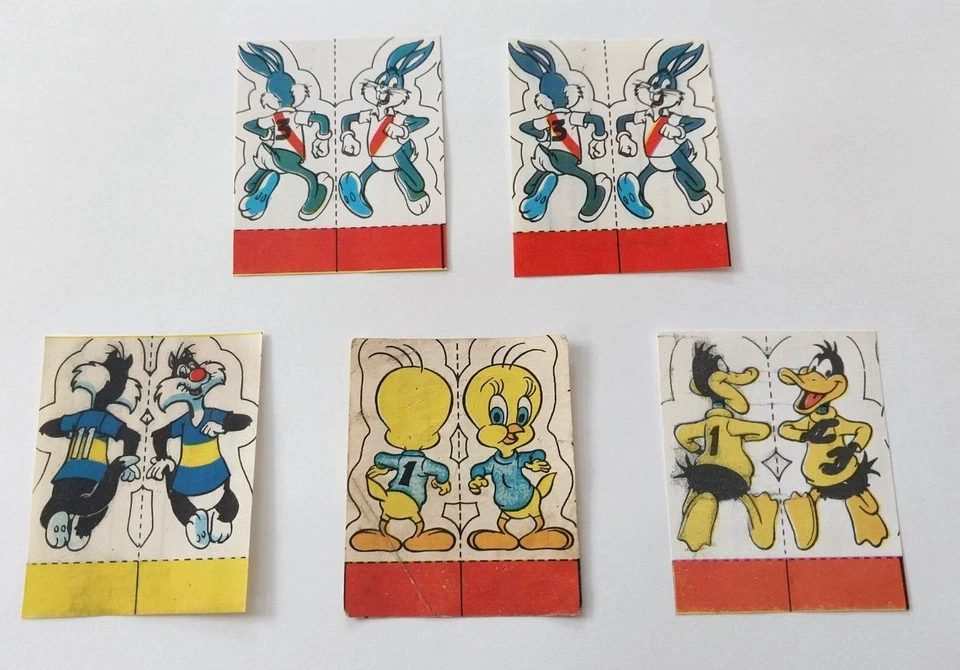 Juego raro de figuras de tarjetas de pato lucas argentino Bugs Bunny años 70 Looney Tunes (5x) Foto 3 de 4