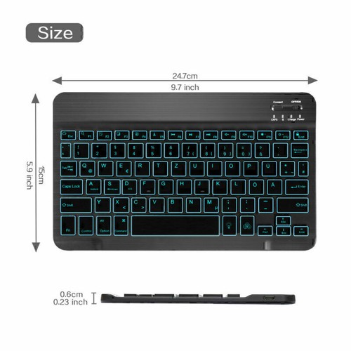 Bluetooth Tastatur mit 360 Drehbar Hülle Für iPad 10/9/8/7th Air 6 5 4 3 Pro 11 - Bild 131 von 165