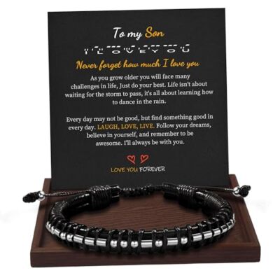 Inspirational Gifts for Men Morse Code Bracelets Mens To My Son I Love  You