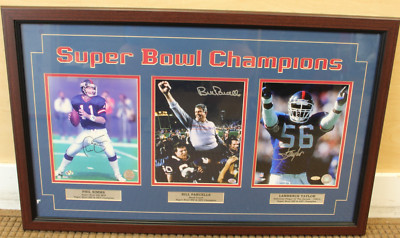 Phil Simms, Bill Parcells and Lawrence Taylor Autographed Photo Collage NY Giant