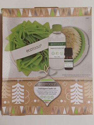 ECOTOOLS Indulgent 4 pc Bath Kit  Peppermint Scented Bath, Oil, Dry Brush, Loafa
