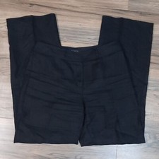 Talbots Pure Irish Linen Black Trousers Size 10