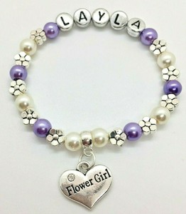 personalised flower girl bracelets
