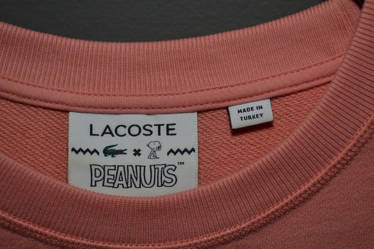 Lacoste x Peanuts Collaboration Characters Pink Sweatshirt Jumper