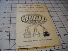 Vintage BRAID-AID Instructions FABRICS Rugs Mats Covers