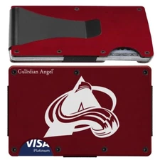 Colorado Avalanche Guardian Angel Titanium Carbon Fiber RFID Blocking Wallet D7