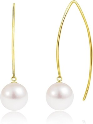 Sears Earrings Women's K18 gold Akoya pearl pearl se56-0009-k-yg