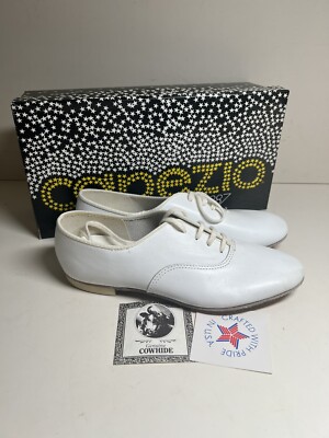 NOS NIB CAPEZIO TAP DANCE Ballet SHOES Vintage White Children’s SIZE 13 1/2  W